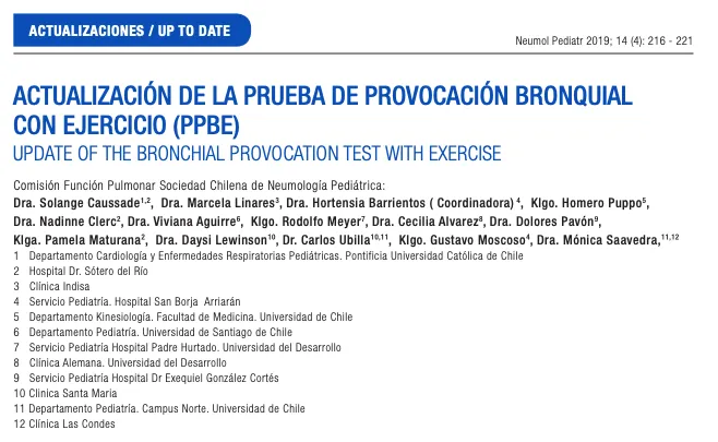 Prueba de Provocación Bronquial con Ejercicio