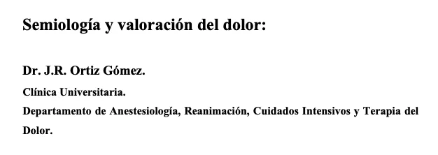 Semiología del dolor relacionado con Material descargable en kinesiología y fisioterapia