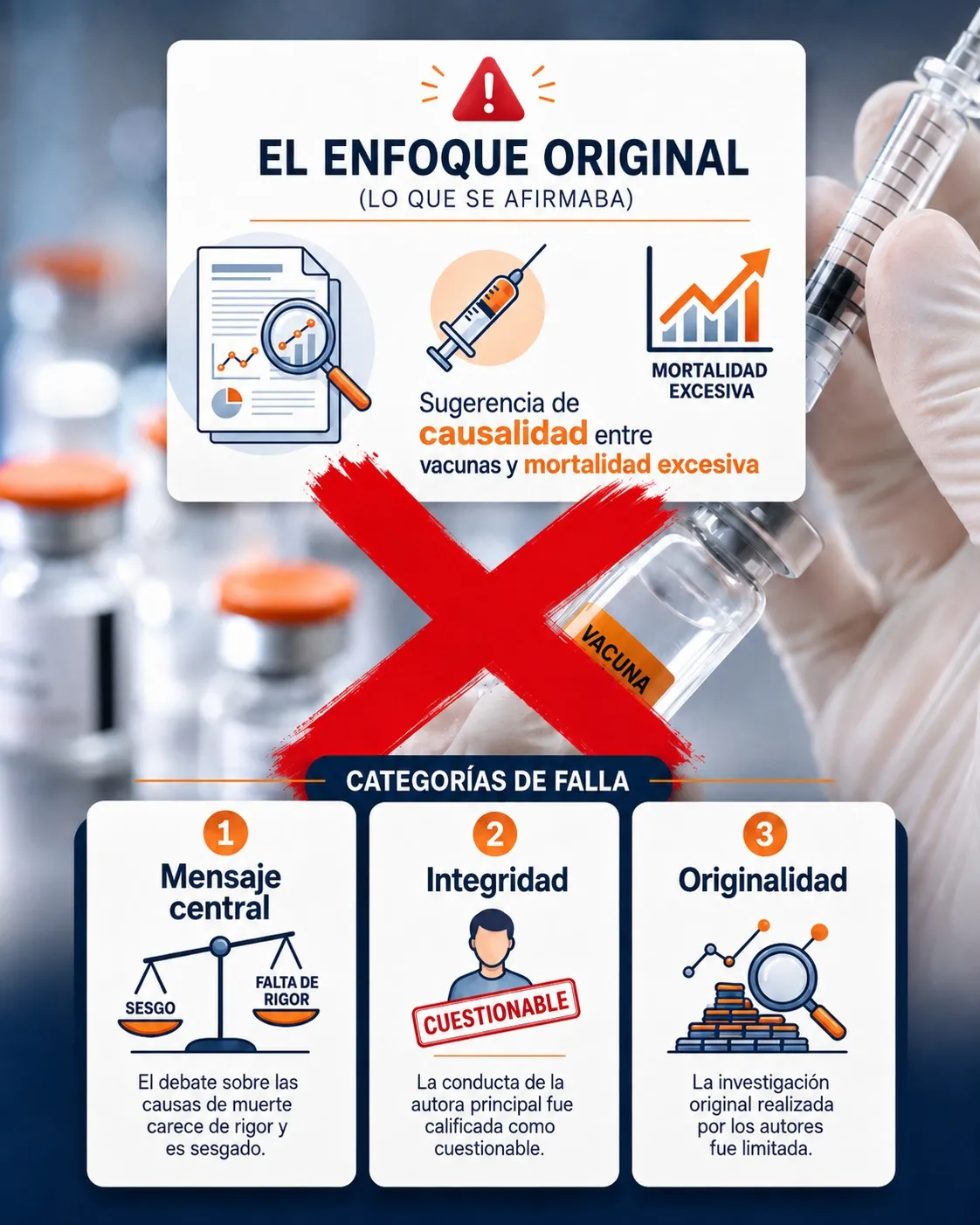 Límites del estudio de exceso de mortalidad para atribuir causas a las vacunas COVID-19