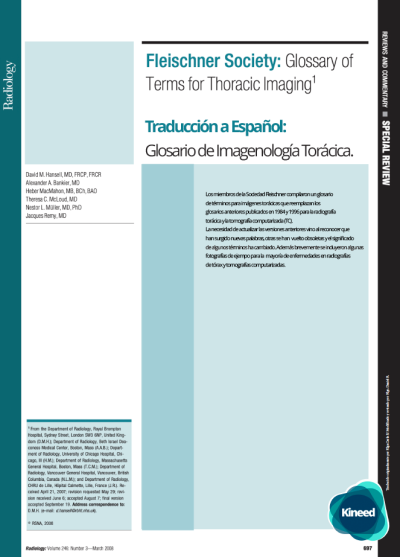 Fleischner Society: Glossary of Terms for Thoracic Imaging. Radiology
